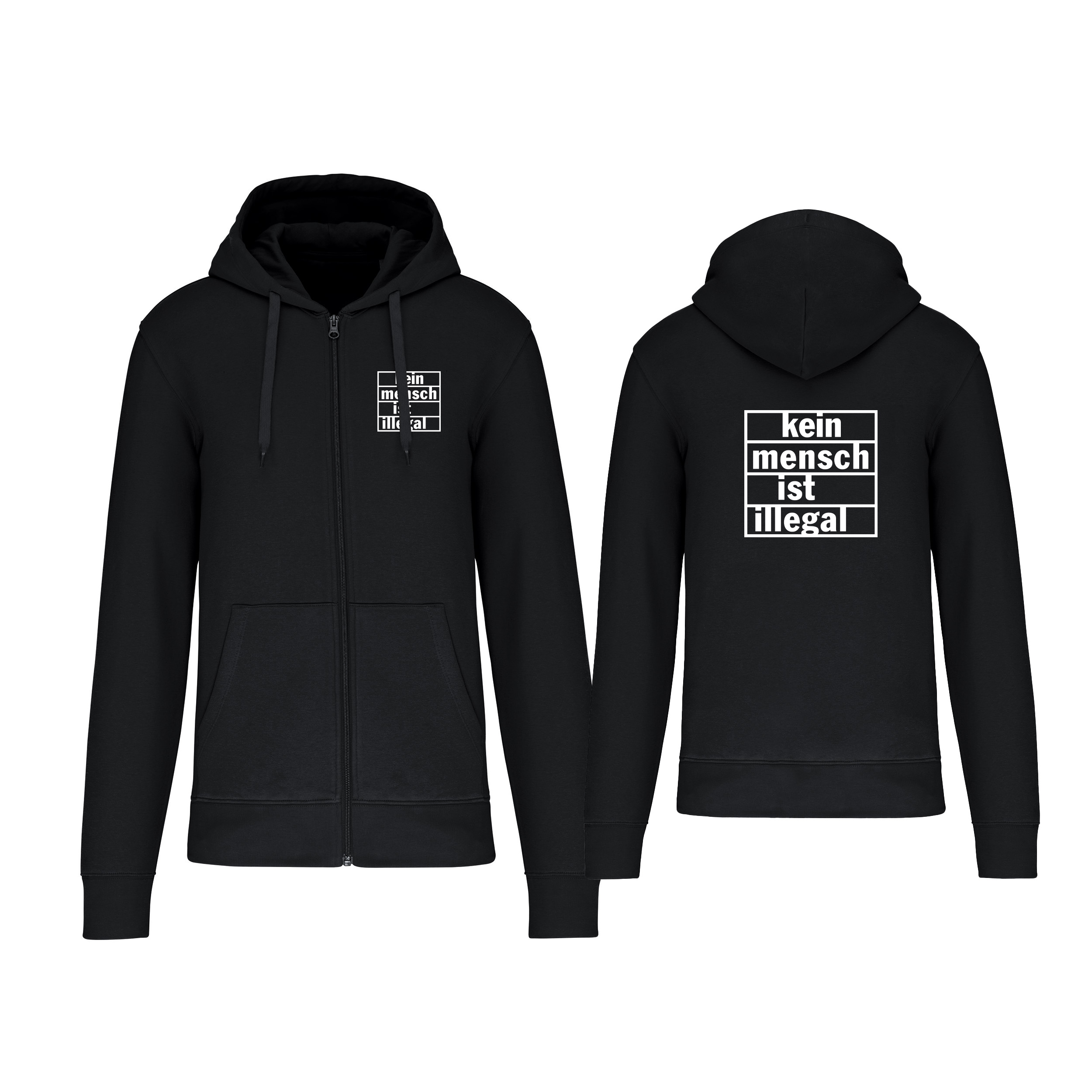 Zipper »Kein Mensch ist illegal«  