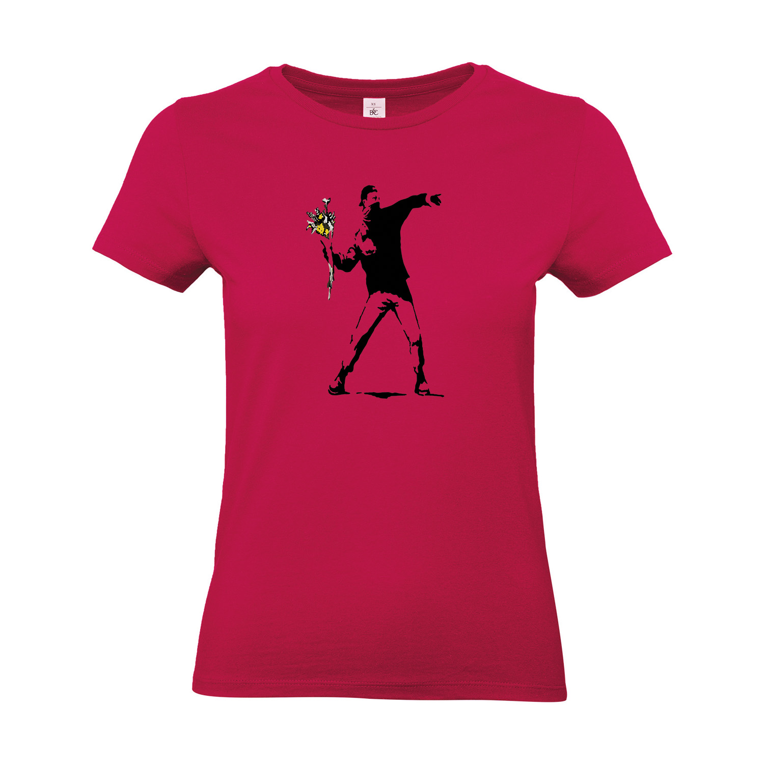 T-Shirt tailliert »Banksy Blumenwerfer«          