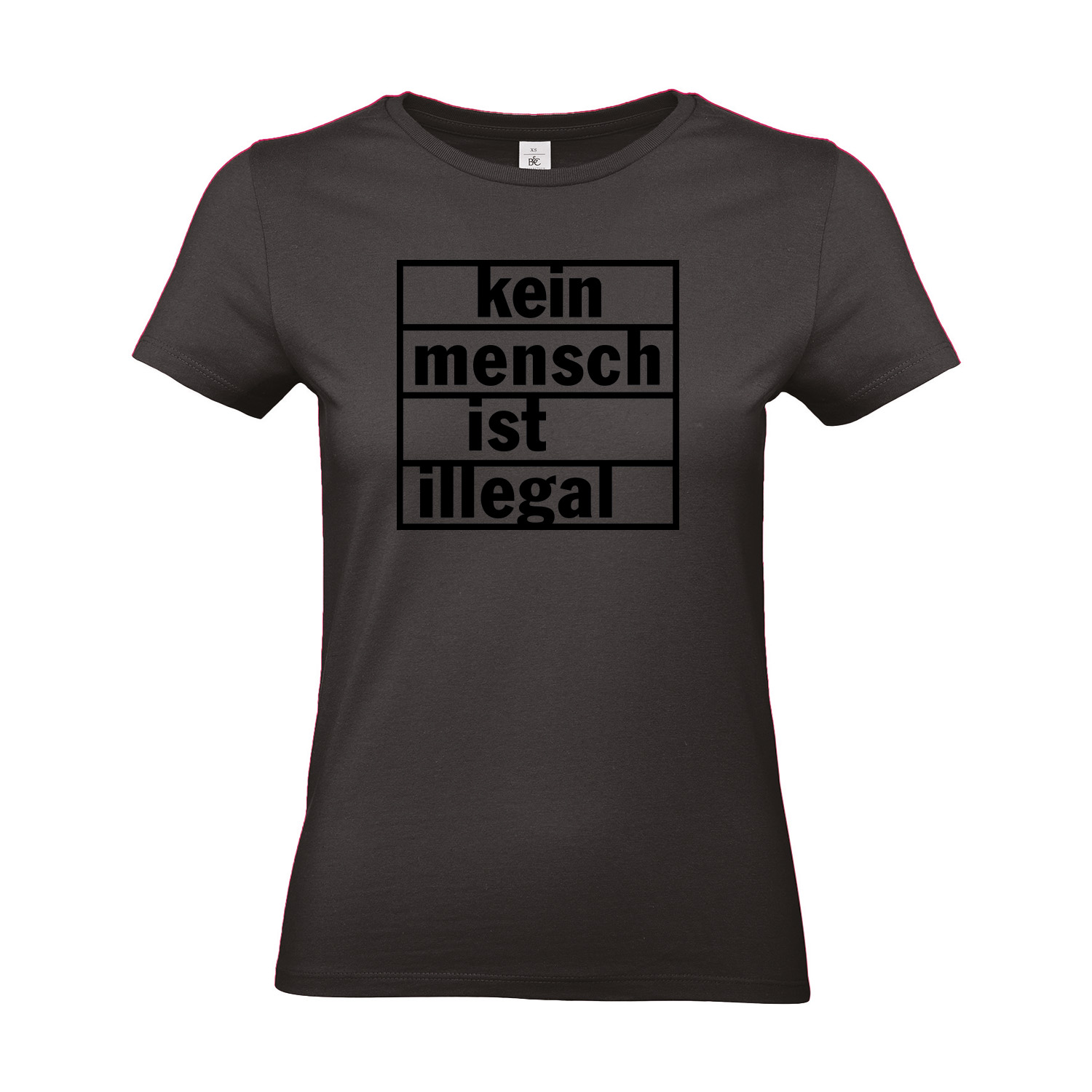 T-Shirt tailliert »Kein Mensch ist illegal Black Edition«         