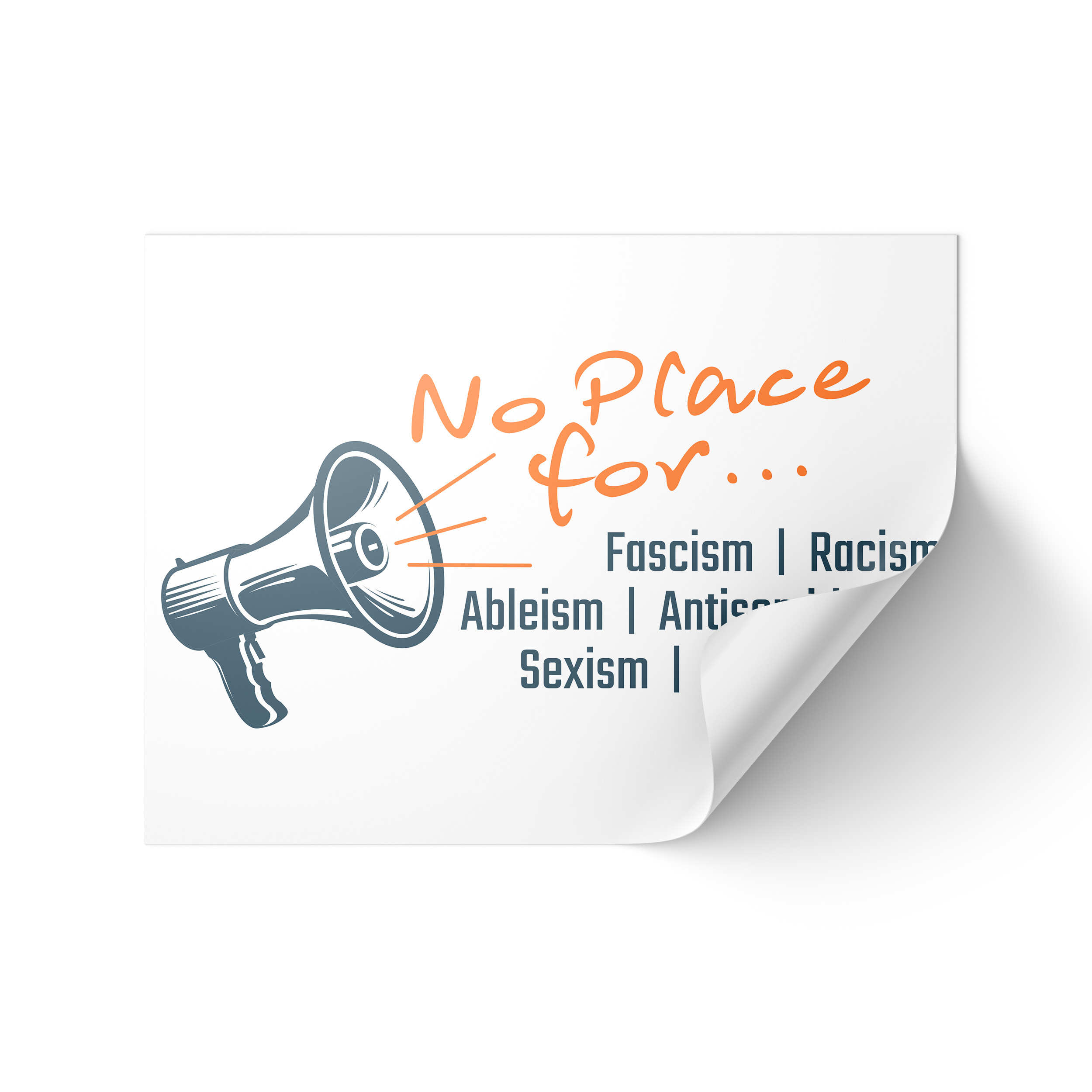 Aufkleber »No Place For« (DIN A7) 