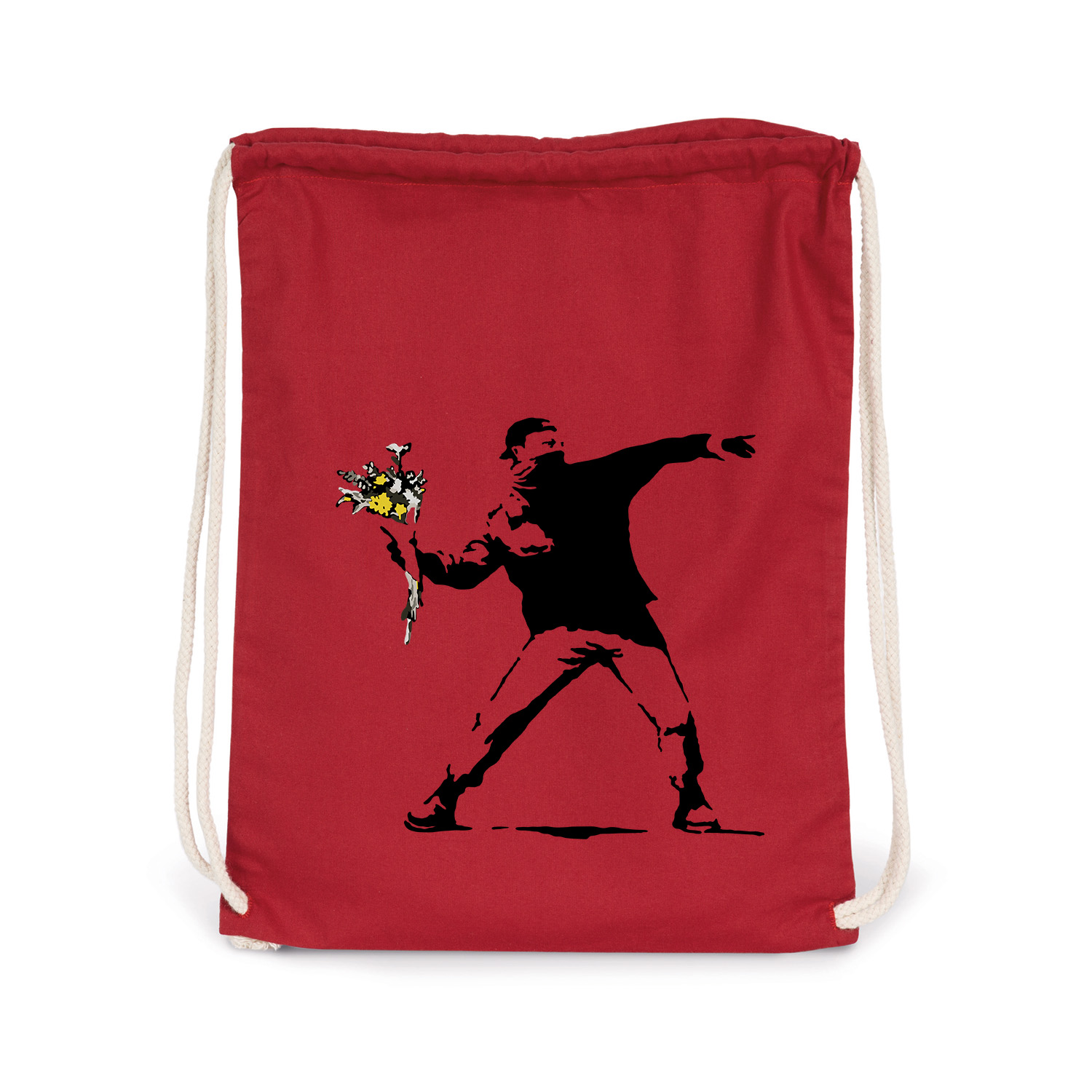 Turnbeutel »Banksy Blumenwerfer«     