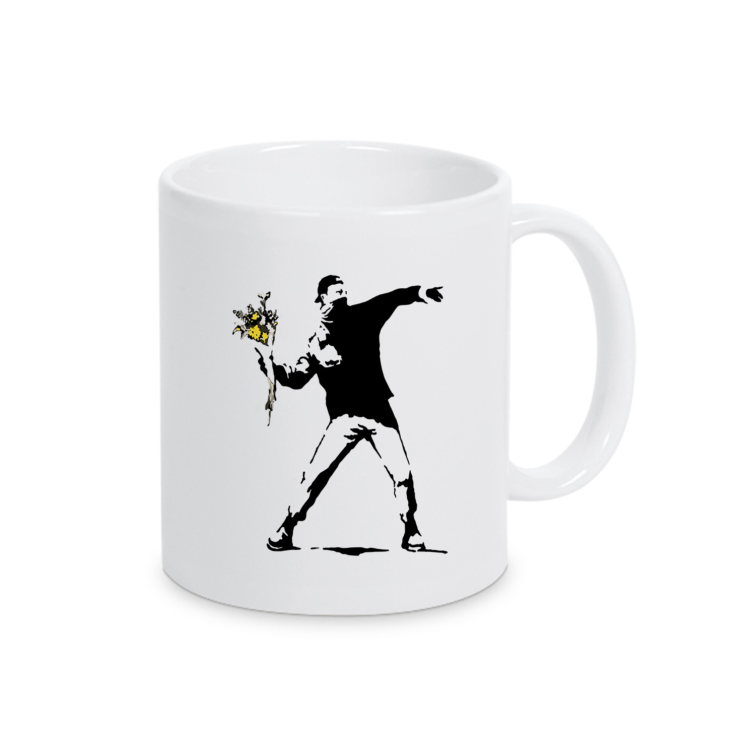 Tasse »Banksy Blumenwerfer«              